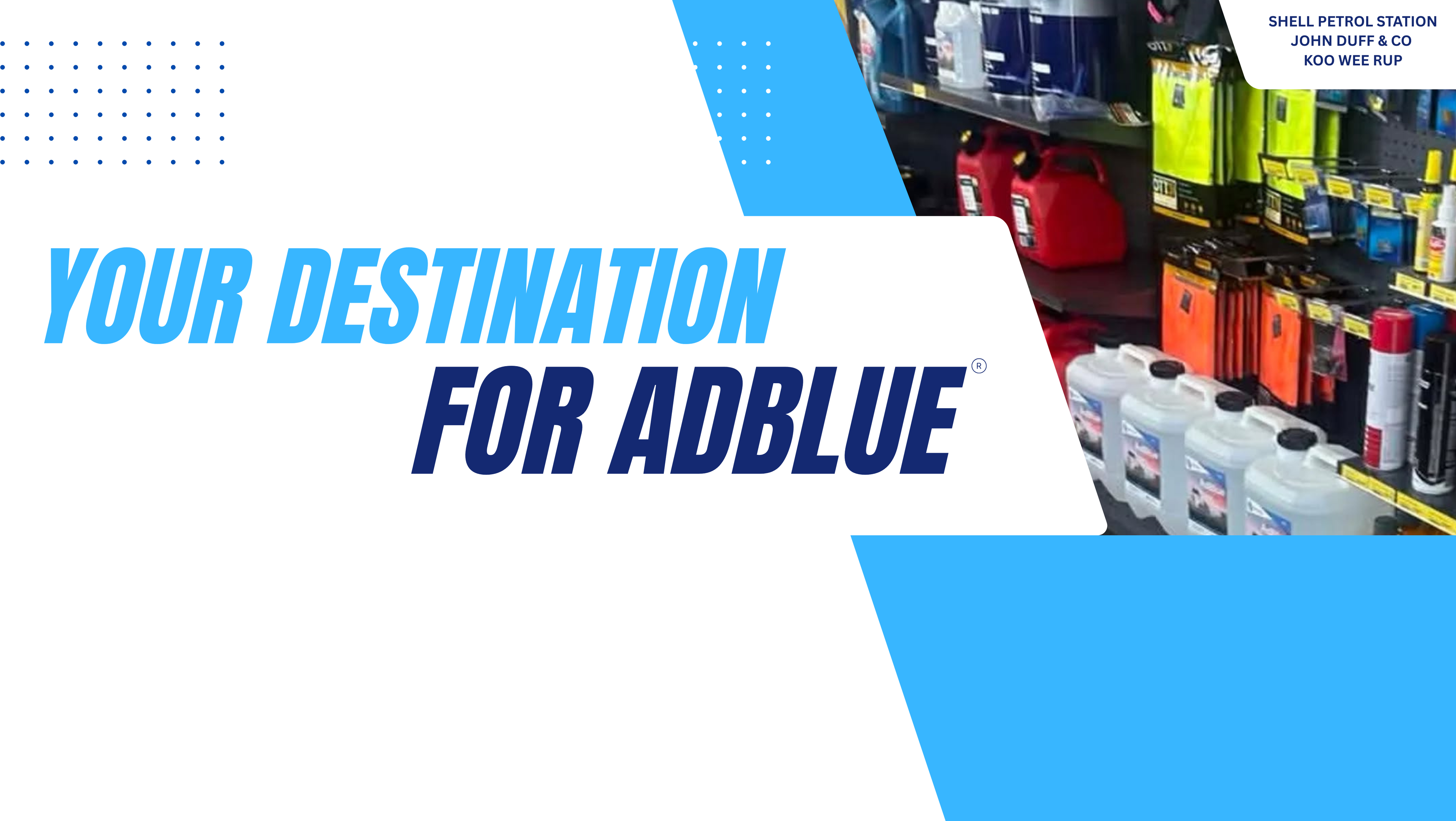 Advertisement for Adblue - JOHN DUFF AND CO -PETROL STATION 