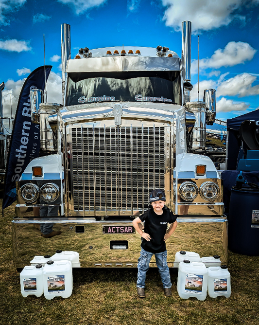 Southern Blue Fleet of trucks. Kids clothing range. Kenworth 